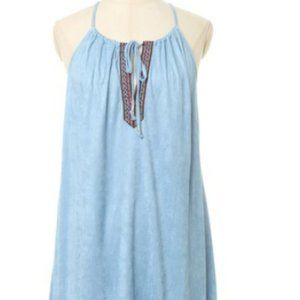 Sleeveless faux suede swing dress